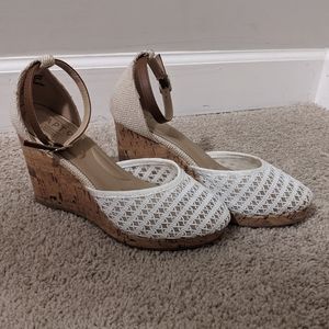 White Lace Wedges Sz 6